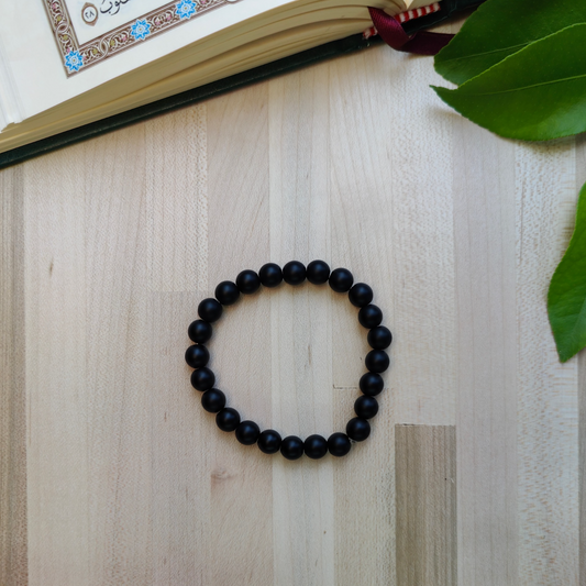 Matte Black Onyx Tasbih - 24 beads, 8mm